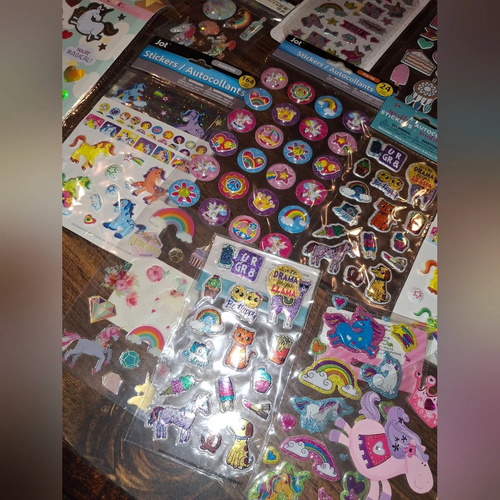 Sticker Lot Pack Scrapbook Embellishments Planner Puffy Princess Unicorn Dance